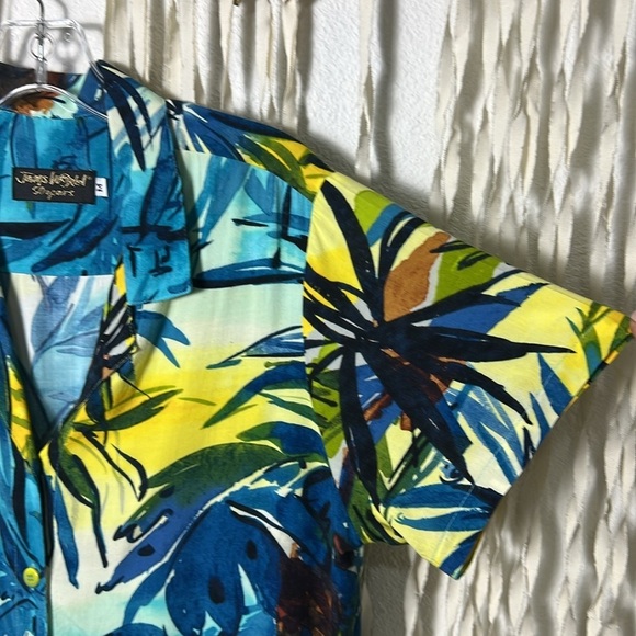 Jams World Short Sleeve Button Down 50th Anniversary Rayon Shirt Size M - Picture 2 of 8